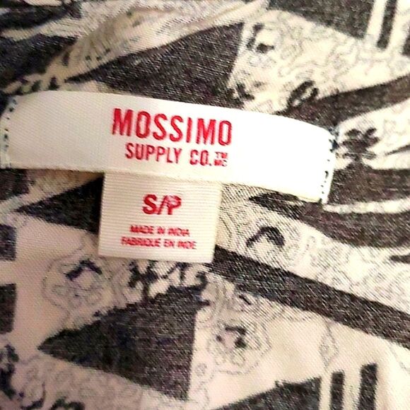 Mossimo Black & Cream Boho Geometric Print Sleeveless Wide Leg Jumpsuit - Picture 9 of 10